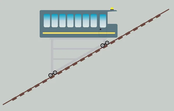 Ferrocarril funicular o de acantilado — Vector de stock
