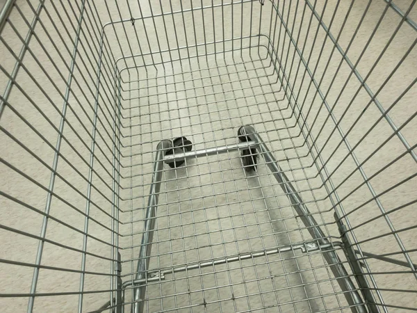 Top View Empty super market shopping cart — Stock Photo, Image