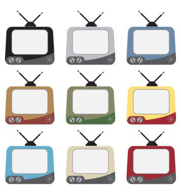 Beyaz arka plan üzerinde izole Vintage televizyon dizi