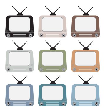 Beyaz arka plan üzerinde izole Vintage televizyon dizi