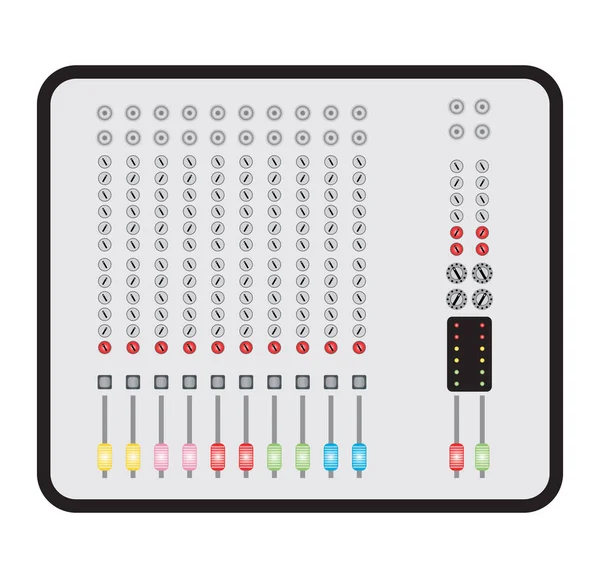 10 Chennel Sound Mixer board — Stock Vector