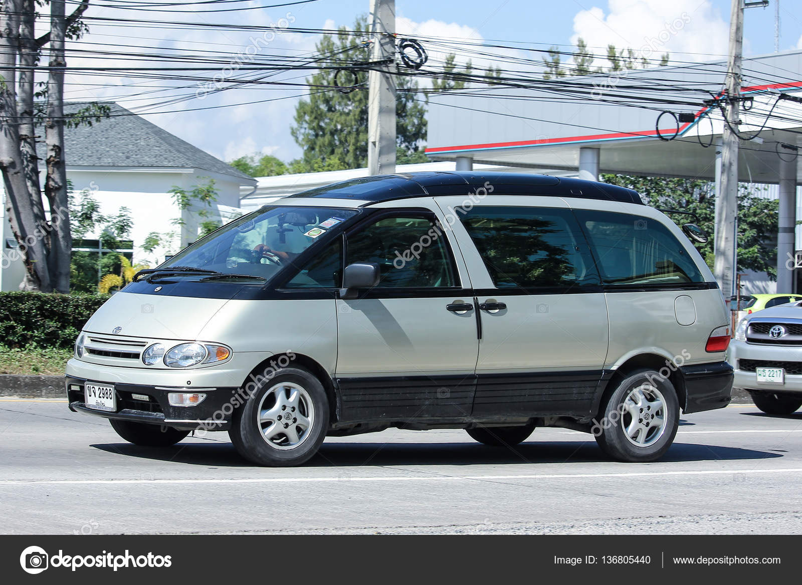 Old Toyota Previa Private Van Stock Editorial Photo