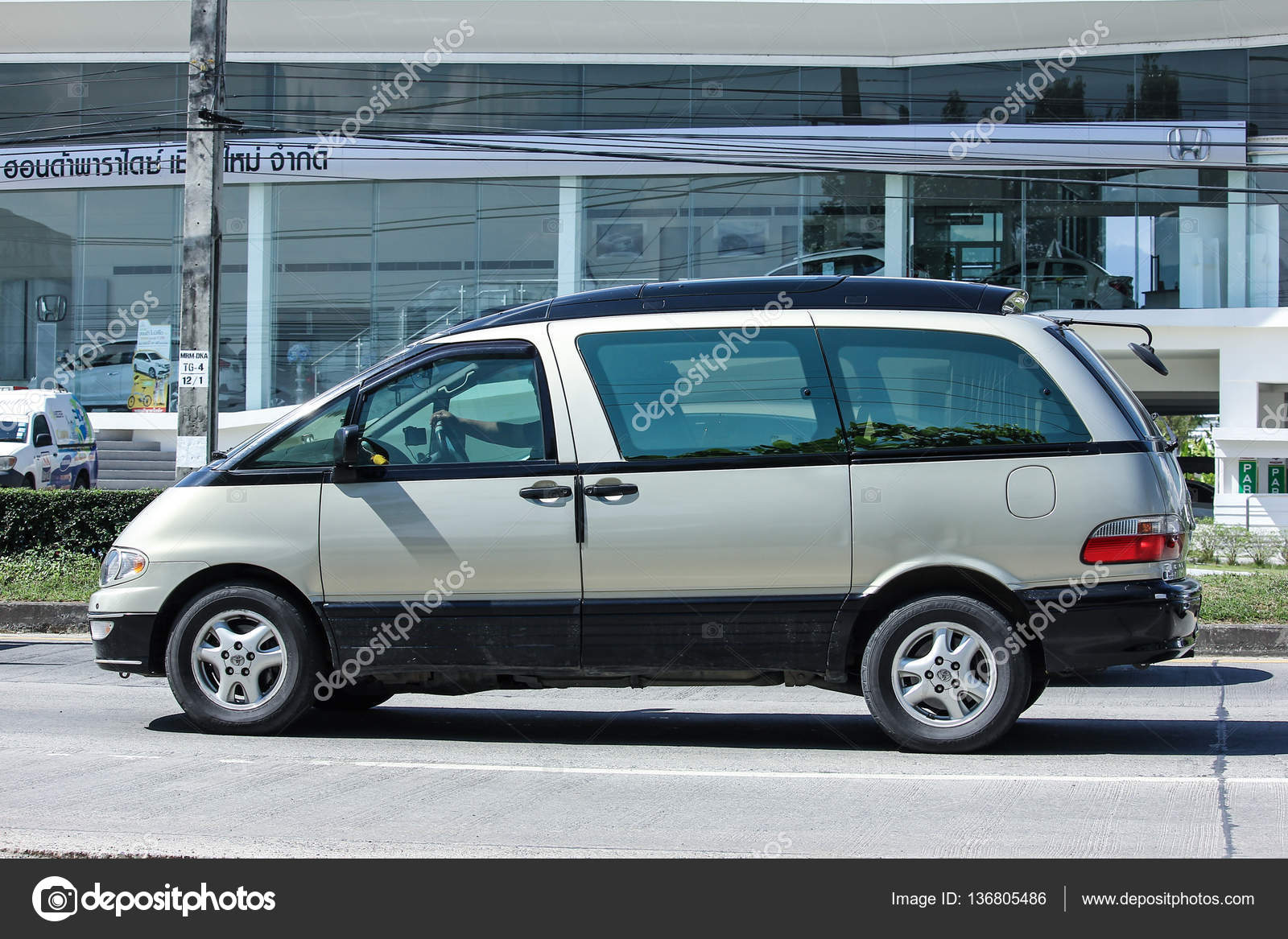 Old Toyota Previa Private Van Stock Editorial Photo