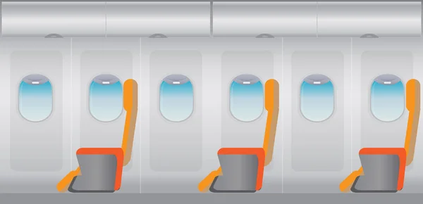 Всередині літака, сидіння бізнес-класу — стоковий вектор