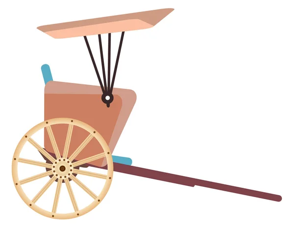 Ручная тяга рикши изолированы на белом фоне вектора — стоковый вектор