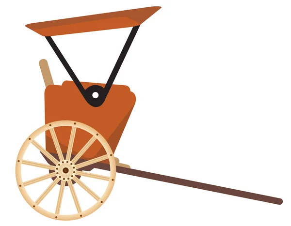 Ручная тяга рикши изолированы на белом фоне вектора — стоковый вектор