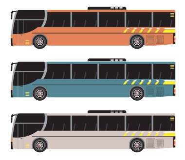 İzole şehir otobüs vektör kümesi