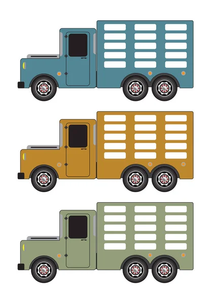 Set von Oldtimer-LKW-Vektor — Stockvektor