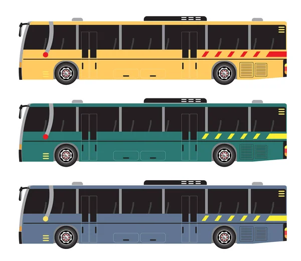 İzole şehir otobüs vektör kümesi — Stok Vektör