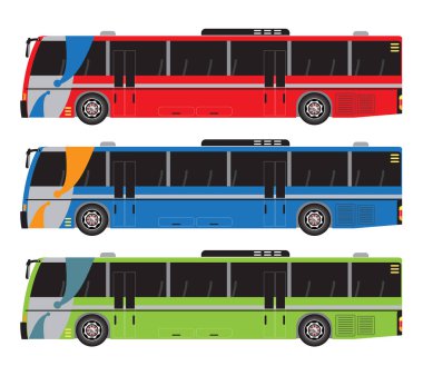İzole şehir otobüs vektör kümesi
