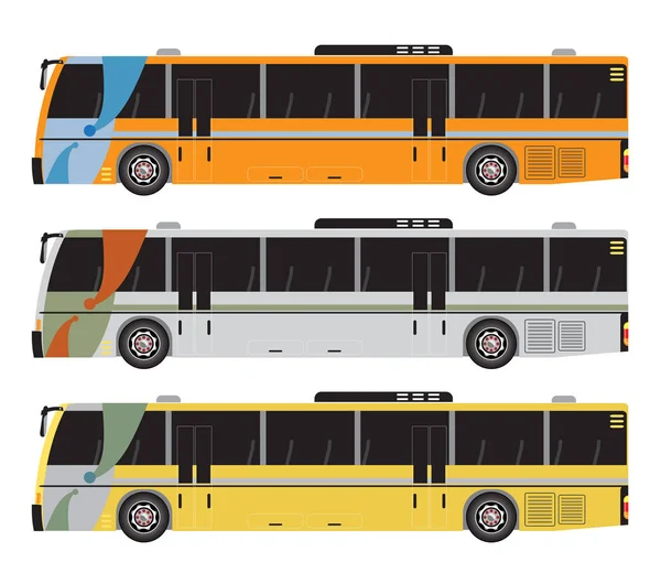 고립 된 도시 버스 벡터의 집합 — 스톡 벡터