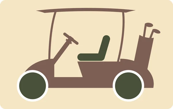Carrito de golf o coche de golf icono vector — Archivo Imágenes Vectoriales