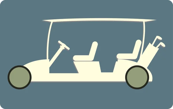 Carrito de golf o coche de golf icono vector — Vector de stock