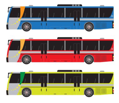 İzole şehir otobüs vektör kümesi