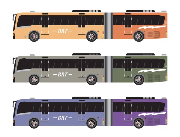 Set of Bus Rapid Transit or BRT — Stock Vector