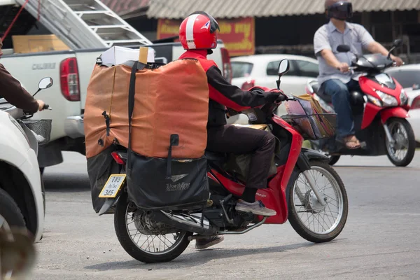 Postman and Motercycle of Thailand Post. — Stock Photo, Image