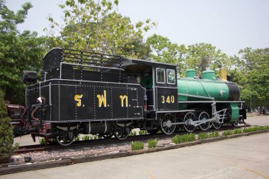 Eski devlet demiryolu Tayland lokomotif no.340 Buhar