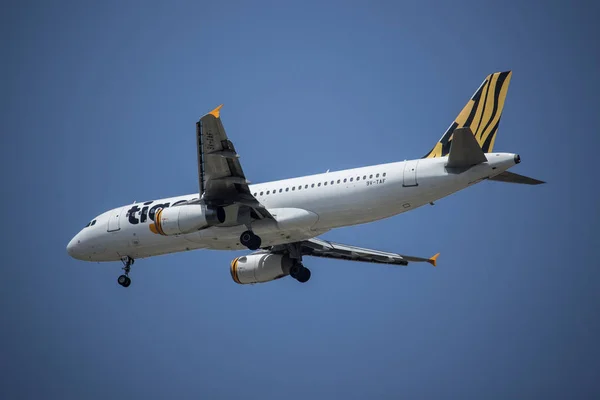 9V-TAF Airbus A320-200 of Tiger Air. — Stock Photo, Image