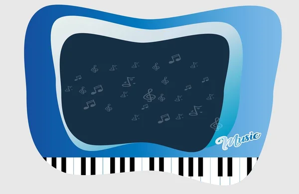 Clé pour piano et espace abstrait pour l'idée de musique Contexte — Image vectorielle