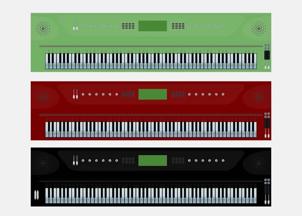Το Top View σύνολο Eletric φορητό πιάνο ή πληκτρολογίου — Διανυσματικό Αρχείο