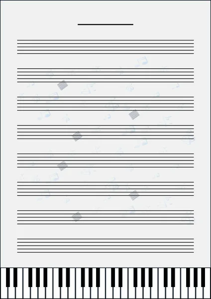 Blank Music Sheet Dimensione A4 Arte vettoriale — Vettoriale Stock