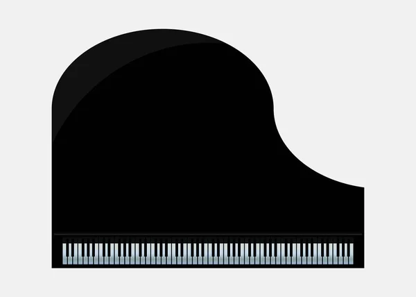Vue du dessus du piano à queue noir — Image vectorielle