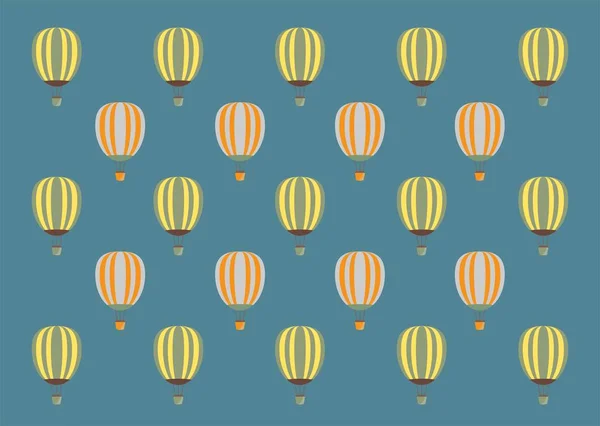 Ballon à air chaud avec fond bleu ciel — Image vectorielle