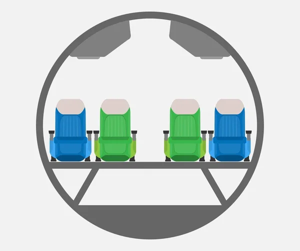 Smalle lichaam vliegtuig Cross sectie vector — Stockvector