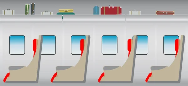 Conception plate du train intérieur de voyageurs à grande vitesse — Image vectorielle