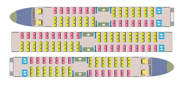 Mappa del sedile del treno ad alta velocità per passeggeri — Vettoriale Stock