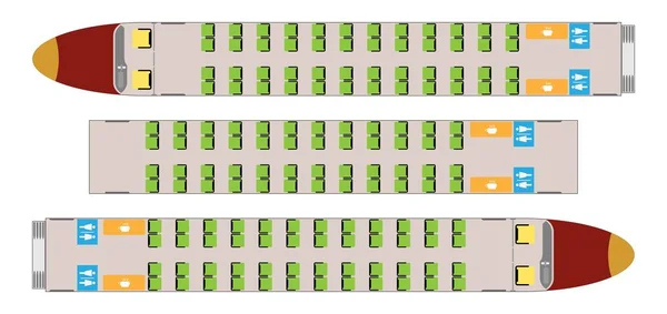 Pasażerskich dużej prędkości pociągu Mapa siedziba — Wektor stockowy