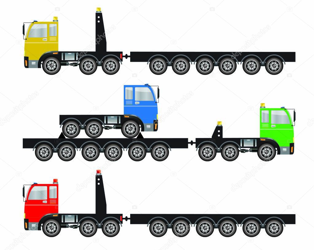 Set of Many Wheel Trailer and Truck for Heavy Weight Transportat