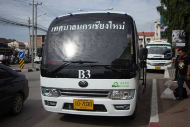 Yutong Mini otobüs. Chiangmai şehir otobüs yeni otobüs