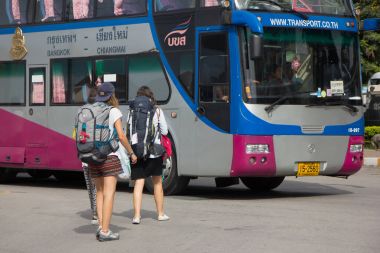 Otobüs yolcu terminal Chiangmai otobüs terminalinin içinde