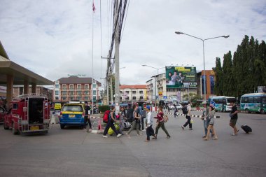 Otobüs yolcu terminal Chiangmai otobüs terminalinin içinde