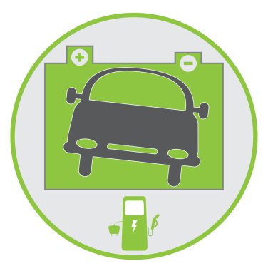  Beyaz arka plan üzerinde izole Hibrid otomobili düşüncenin simgesi