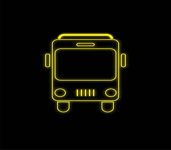 Bus line Glow icon in dark background — Stock Vector