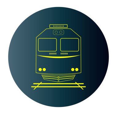 Mavi karanlık içinde açık görünüm lokomotif trenin simgesi