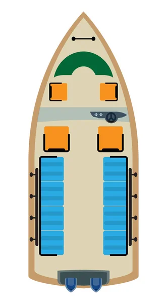 Mapa de asientos de barco Moter pequeño sobre fondo blanco — Archivo Imágenes Vectoriales