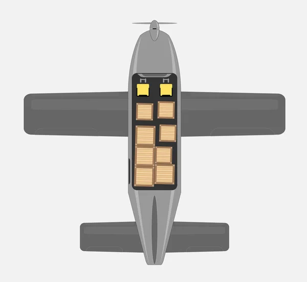 Seat Map of Small Cargo Propeller aircraft — Stock Vector