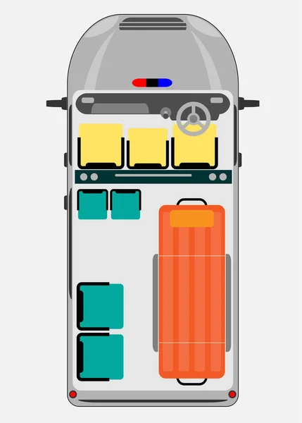 Sitzplan des Rettungswagens — Stockvektor