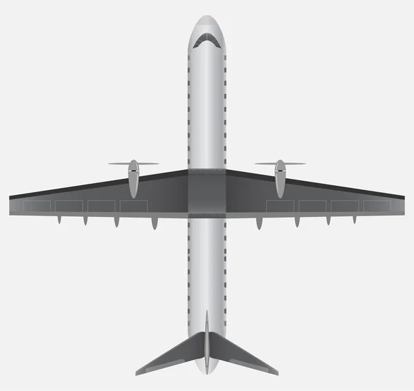 Vista superior del avión de hélice de pasajeros de cuerpo estrecho — Archivo Imágenes Vectoriales