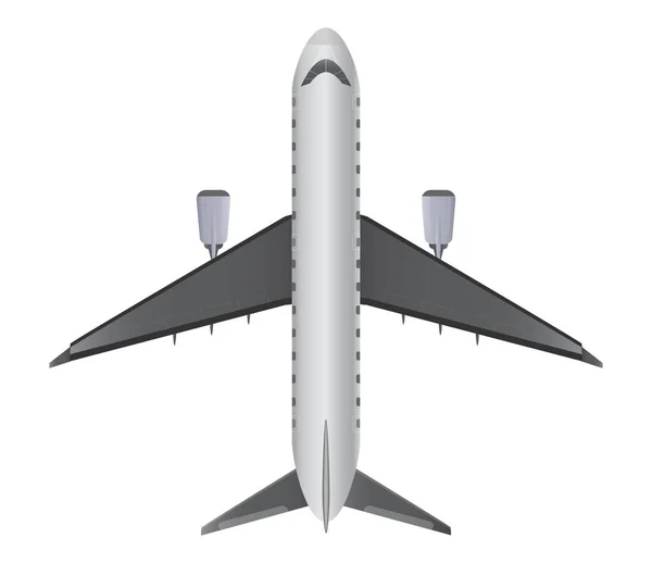 Vista superior del avión de reacción de pasajeros de cuerpo estrecho — Vector de stock