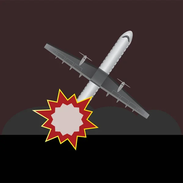 Passenger air plane crash vector illustration — Stock Vector