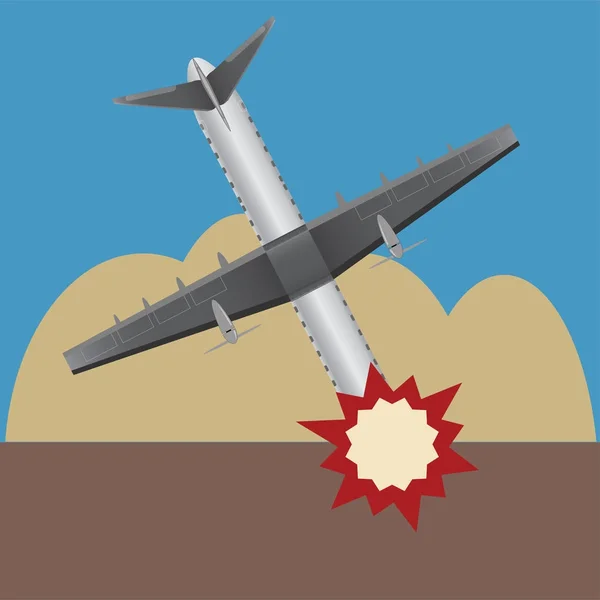 Ilustración de vector de accidente de avión de pasajeros — Archivo Imágenes Vectoriales