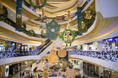 Noel süslemeleri alan Merkez Festivali Chiang mai.