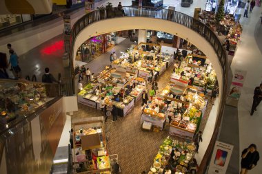 Gıda promosyon alan Merkez Festivali Chiang Mai.