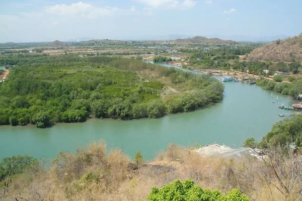 Sobre a vista do rio Pranburi — Fotografia de Stock