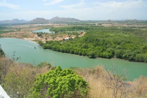 Sobre a vista do rio Pranburi — Fotografia de Stock
