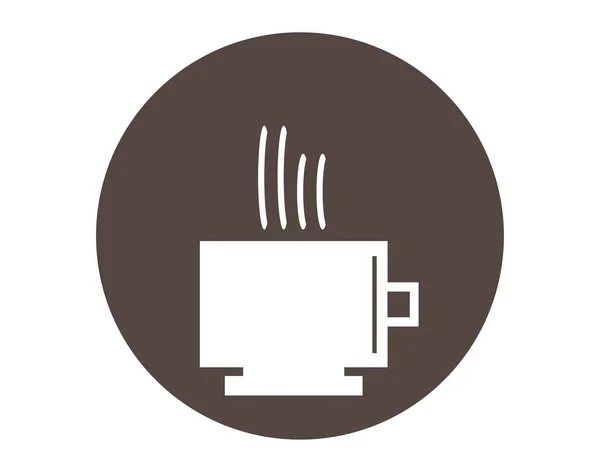 Quadratisches Design der Ikone der heißen Kaffeetasse — Stockvektor